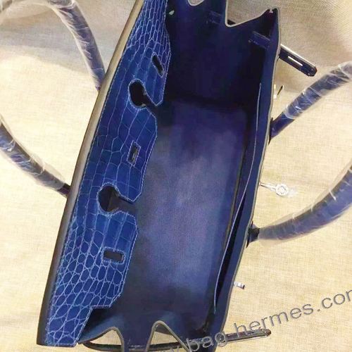 エルメス バーキン30 ミコノス クロコダイル シルバー金具