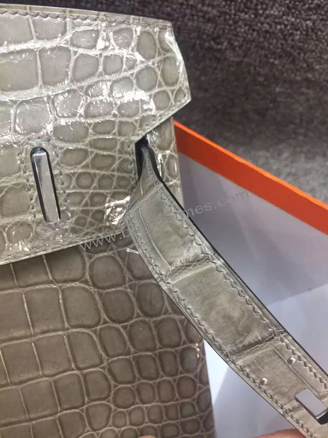 エルメス バーキン30 エトゥープ クロコダイル シルバー金具