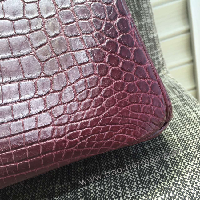 エルメス バーキン30 ルージュアッシュ クロコダイル シルバー金具