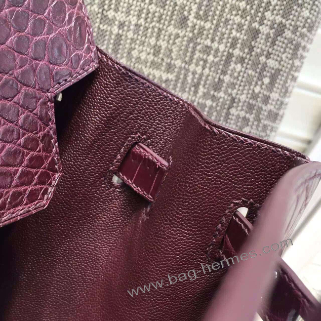 エルメス バーキン30 ルージュアッシュ クロコダイル シルバー金具