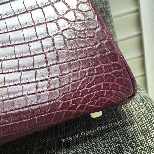 エルメス バーキン30 ルージュアッシュ クロコダイル シルバー金具