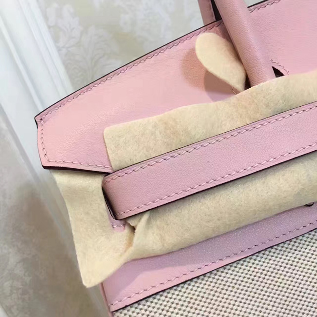 エルメス　バーキン30　ピンク　トワルアッシュ/バレニア　シルバー金具 