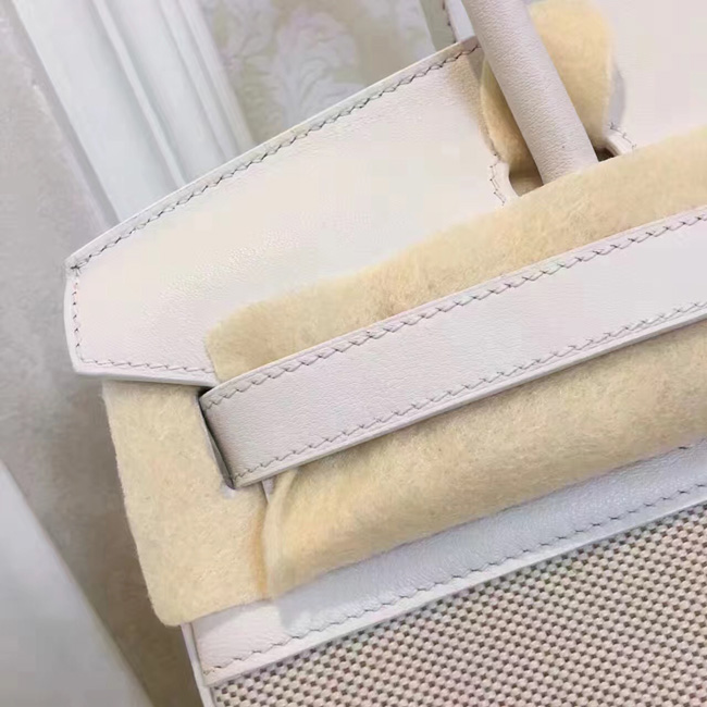 エルメス　バーキン30　シロ　トワルアッシュ/バレニア　シルバー金具 