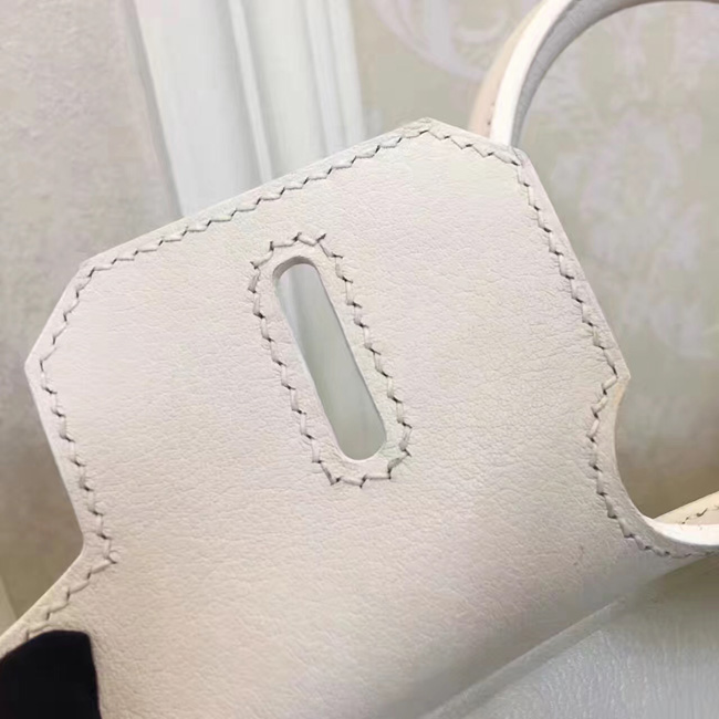 エルメス　バーキン30　シロ　トワルアッシュ/バレニア　シルバー金具 