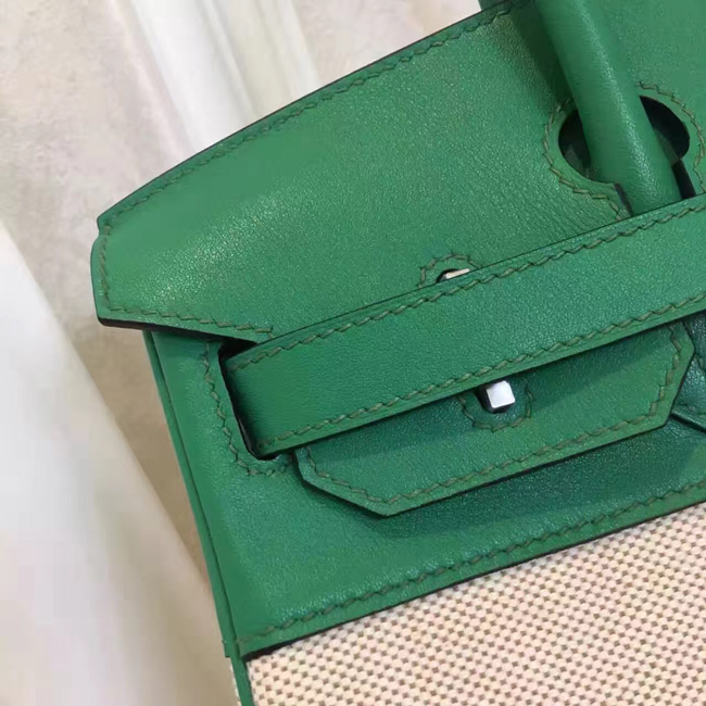 エルメス　バーキン30　バンブー　トワルアッシュ/バレニア　シルバー金具 