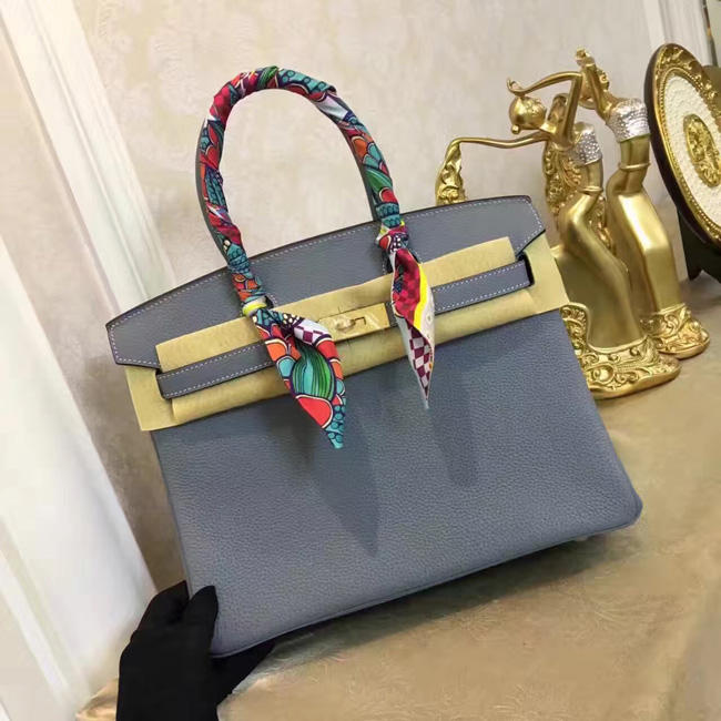 エルメス　バーキン30　ブルーラン　トゴ　ゴールド金具