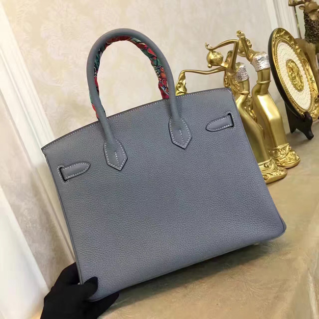 エルメス　バーキン30　ブルーラン　トゴ　ゴールド金具