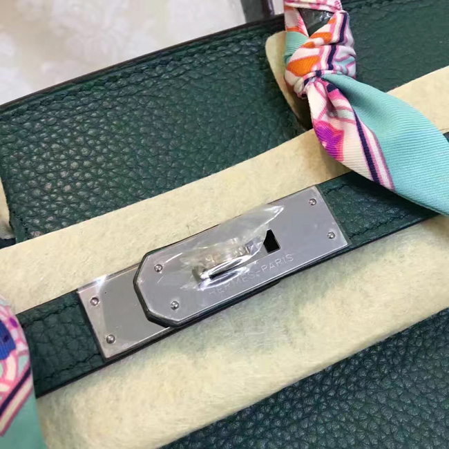 エルメス　バーキン30　マラカイト　トゴ　シルバー金具