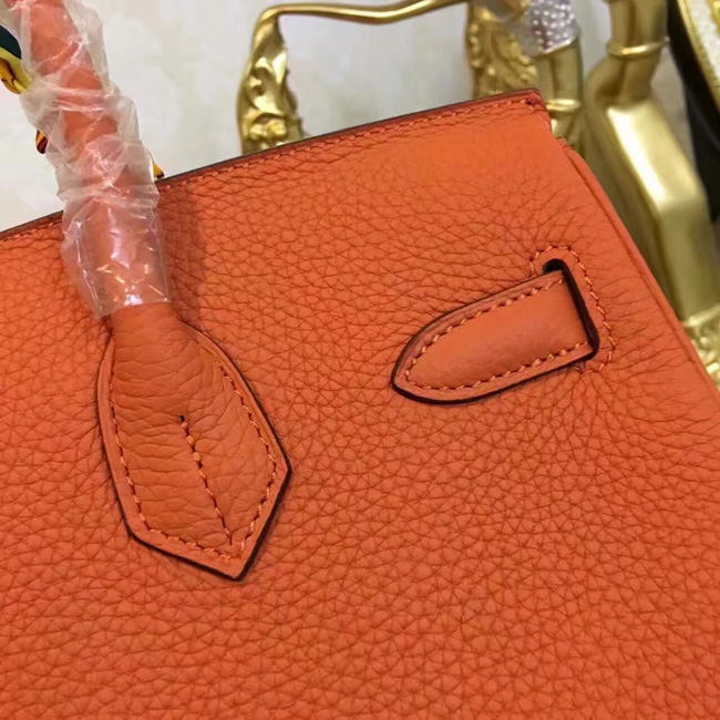 エルメス　バーキン30　オレンジ　トゴ　ゴールド金具