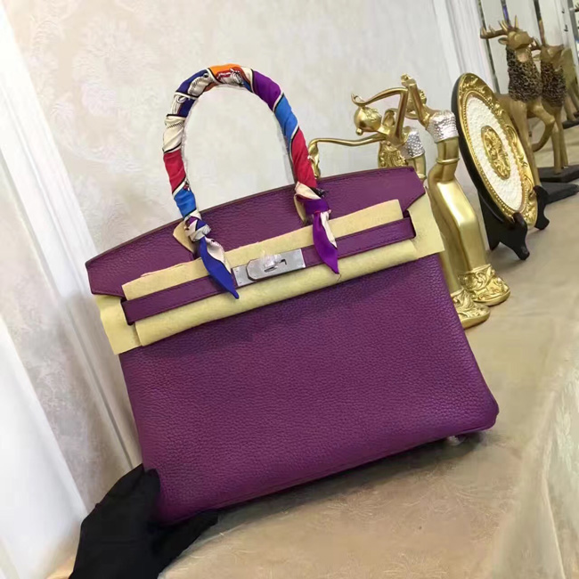エルメス　バーキン30　アネモネ　トゴ　シルバー金具