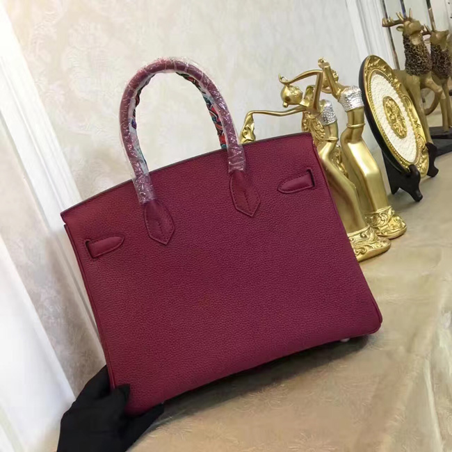 エルメス　バーキン30　ルビー　トゴ　シルバー金具