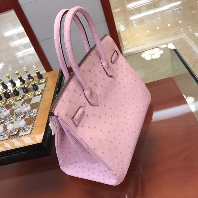 エルメス バーキン30 ピンク オーストリッチ シルバー金具
