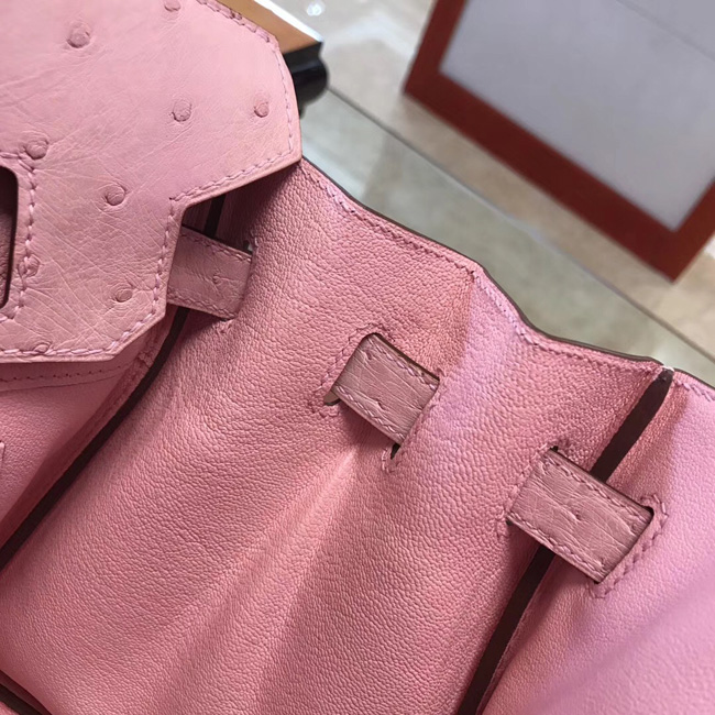 エルメス バーキン30 ピンク オーストリッチ シルバー金具