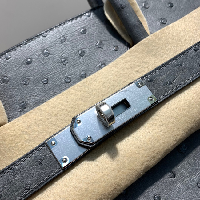 エルメス バーキン30 グリアガット オーストリッチ シルバー金具