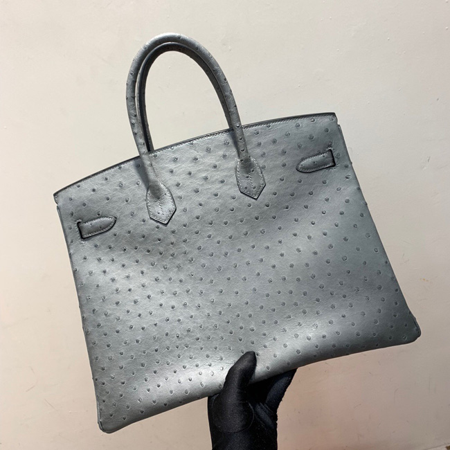 エルメス バーキン30 グリアガット オーストリッチ シルバー金具