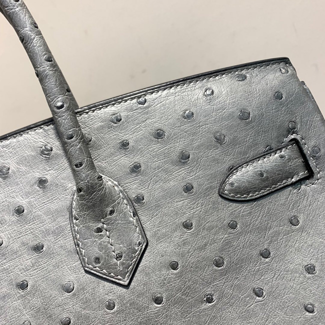 エルメス バーキン30 グリアガット オーストリッチ シルバー金具
