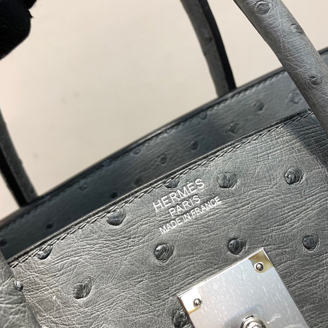 エルメス バーキン30 グリアガット オーストリッチ シルバー金具