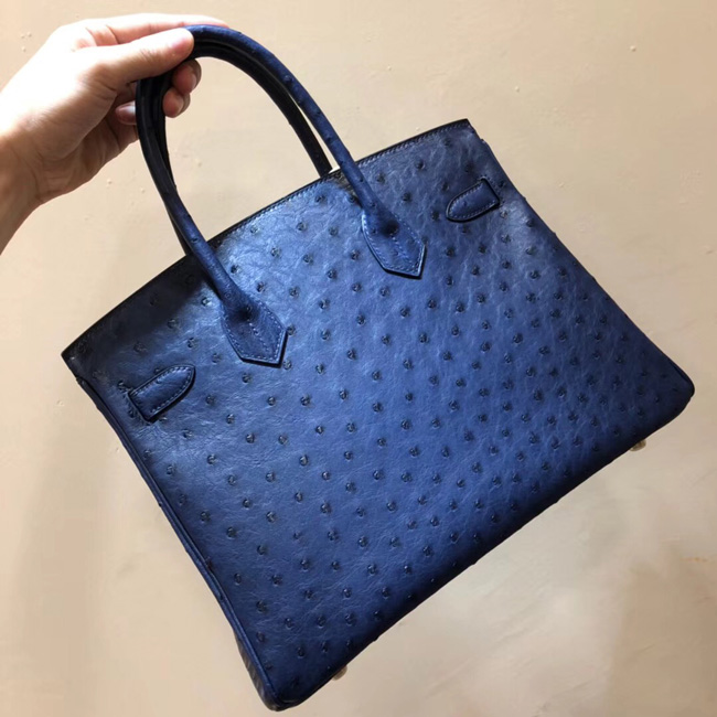 エルメス バーキン30 ブルーアイリス オーストリッチ ゴールド金具
