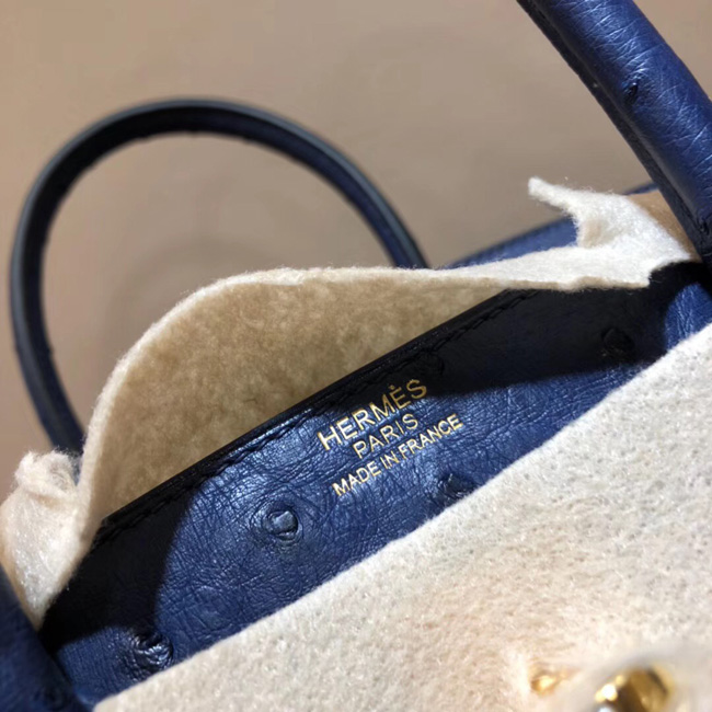 エルメス バーキン30 ブルーアイリス オーストリッチ ゴールド金具