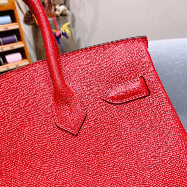 エルメス バーキン30 ルージュカザック ヴォーエプソン ゴールド金具