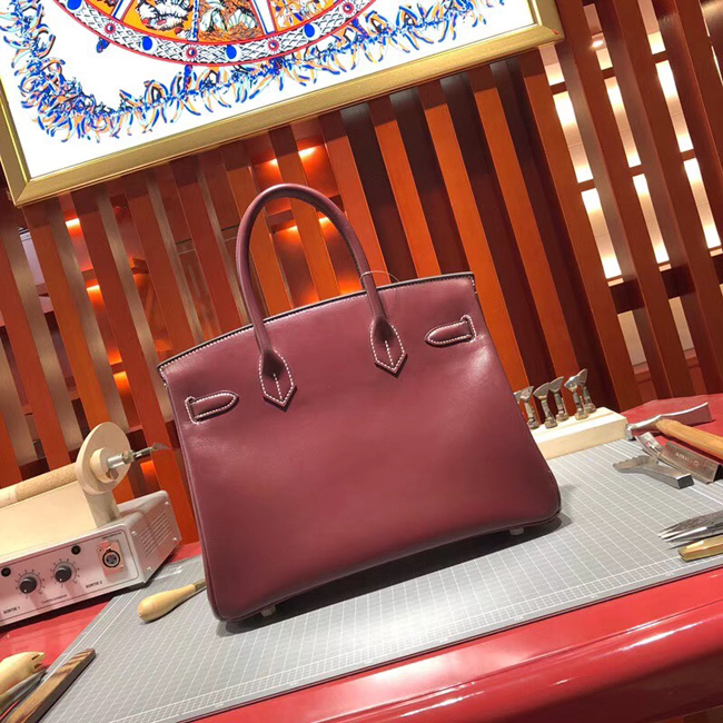 エルメス バーキン30 ルージュアッシュ ボックスカーフ ゴールド金具