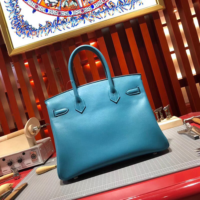 エルメス バーキン30 ターコイズ スイフト シルバー金具