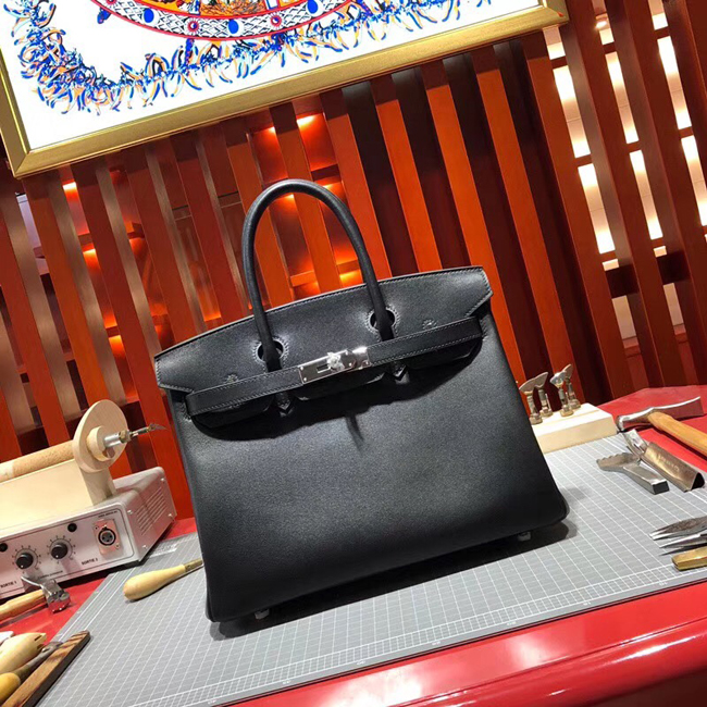 エルメス バーキン30 ブラック スイフト シルバー金具