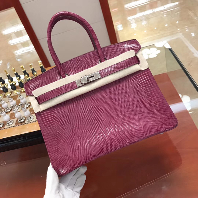 エルメス バーキン30 トスカ リザード シルバー金具