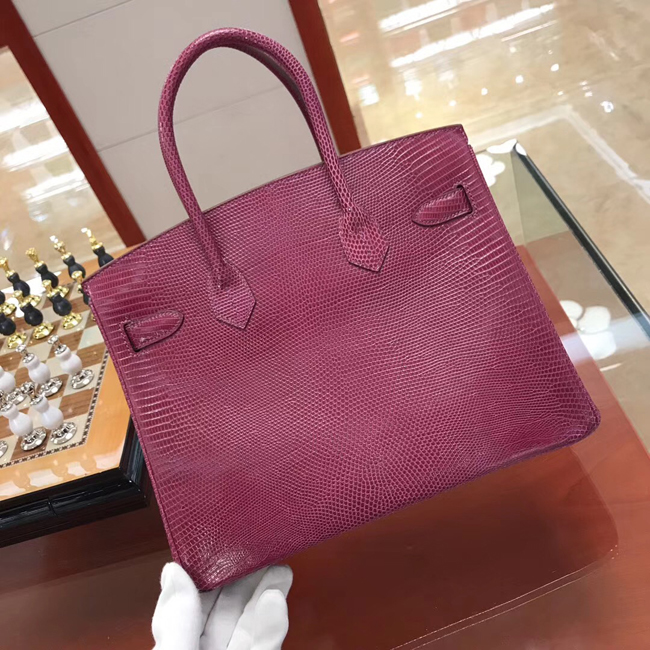 エルメス バーキン30 トスカ リザード シルバー金具