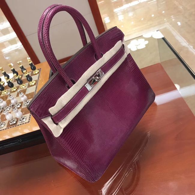 エルメス バーキン30 トスカ リザード シルバー金具