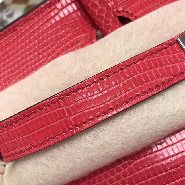 エルメス バーキン30 ルージュモワイヤン リザード シルバー金具