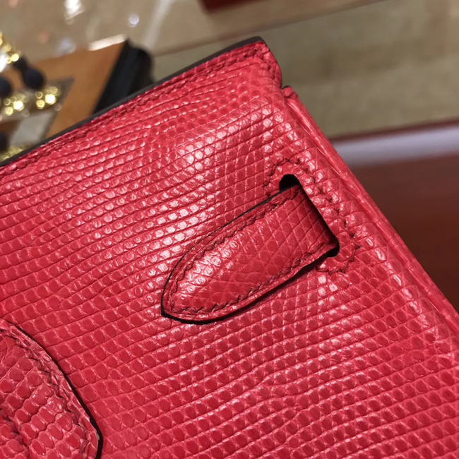 エルメス バーキン30 ルージュモワイヤン リザード シルバー金具