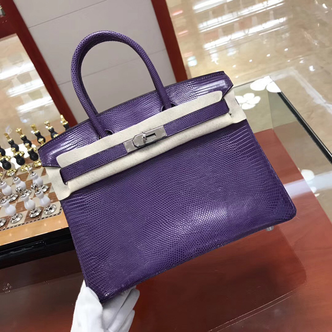 エルメス バーキン30 アイリス リザード シルバー金具
