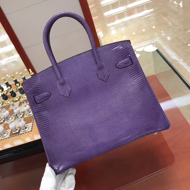 エルメス バーキン30 アイリス リザード シルバー金具