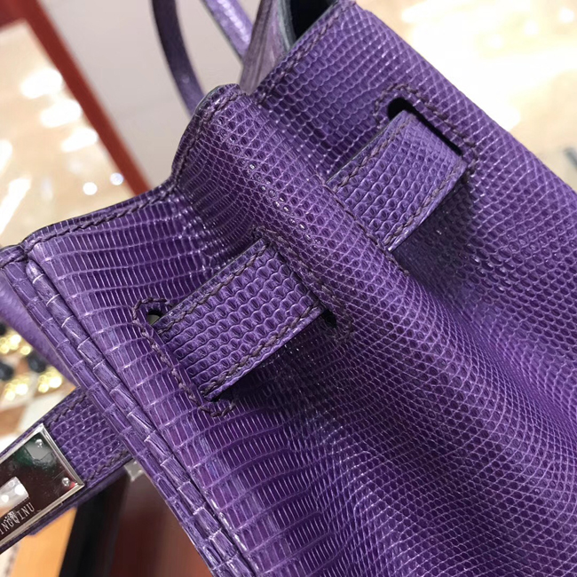 エルメス バーキン30 アイリス リザード シルバー金具
