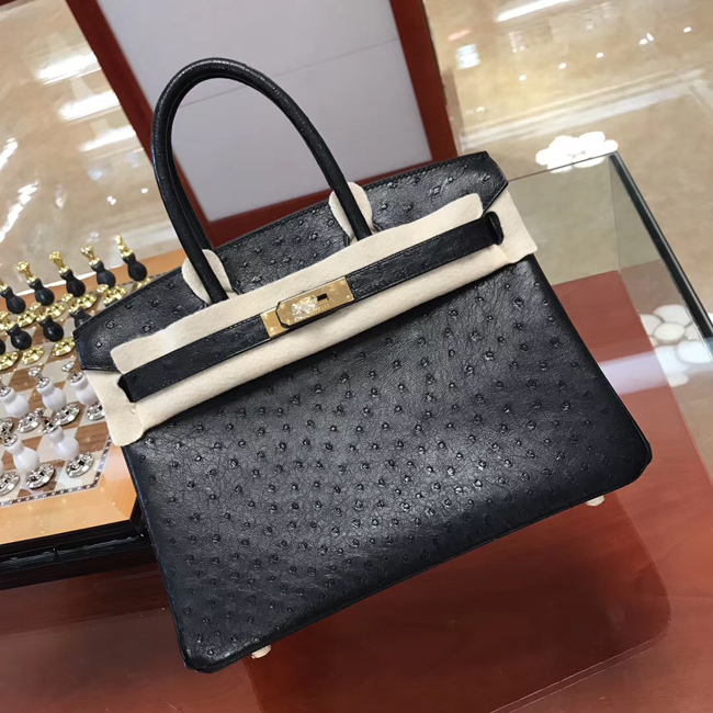 エルメス バーキン30 ブラック オーストリッチ ゴールド金具