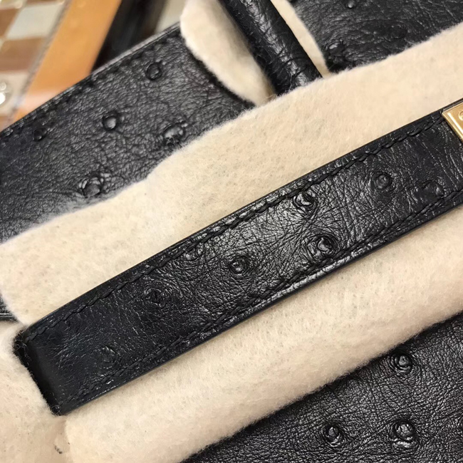 エルメス バーキン30 ブラック オーストリッチ ゴールド金具