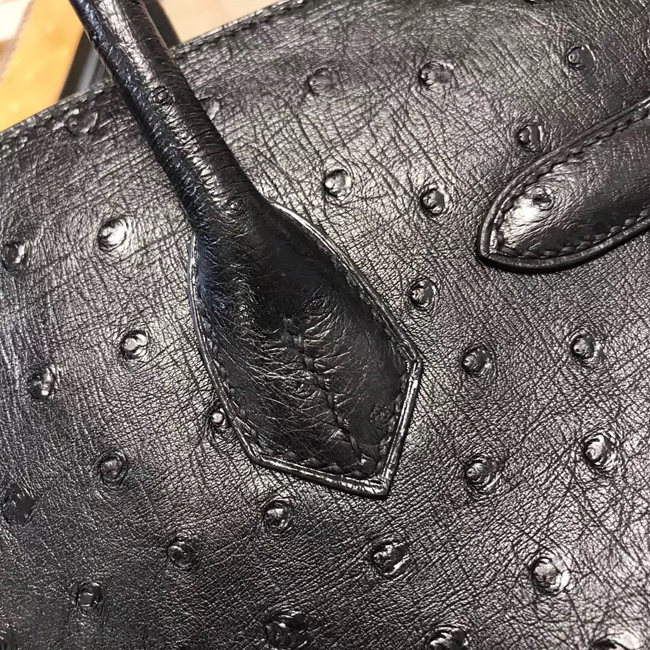 エルメス バーキン30 ブラック オーストリッチ ゴールド金具