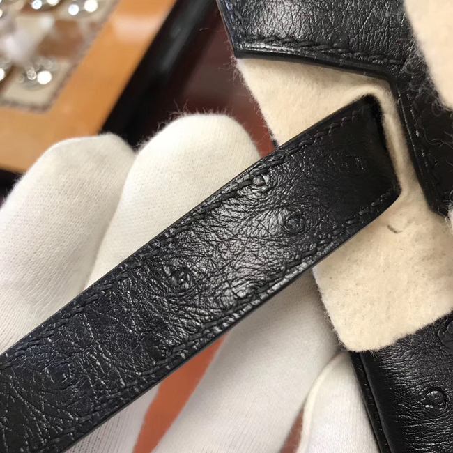 エルメス バーキン30 ブラック オーストリッチ ゴールド金具
