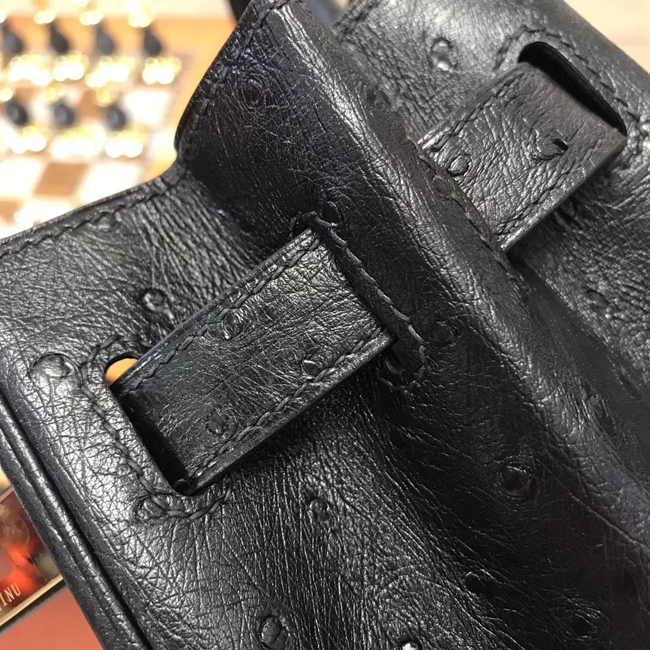 エルメス バーキン30 ブラック オーストリッチ ゴールド金具