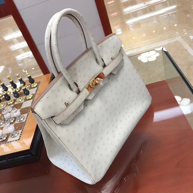 エルメス バーキン30 クレ オーストリッチ ゴールド金具