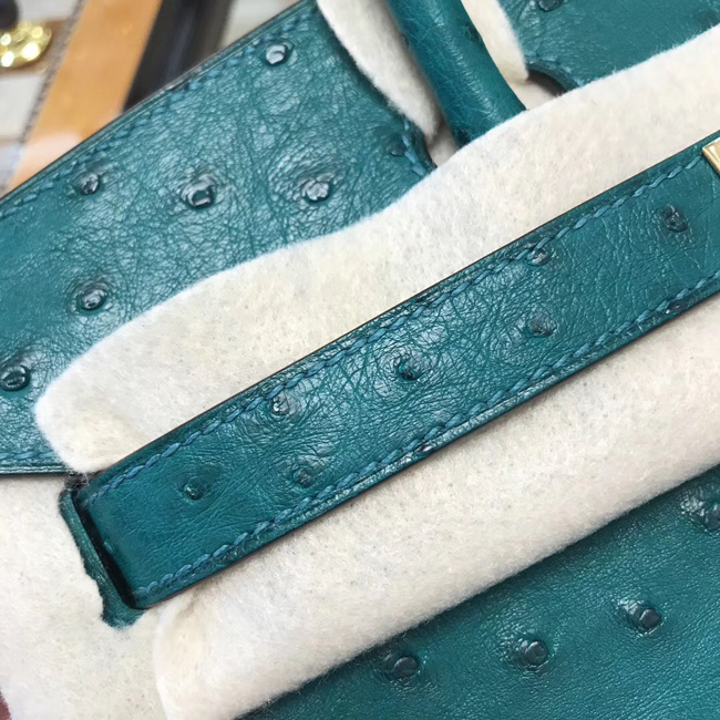 エルメス バーキン30 マラカイト オーストリッチ ゴールド金具