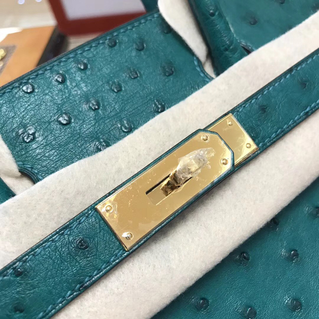 エルメス バーキン30 マラカイト オーストリッチ ゴールド金具