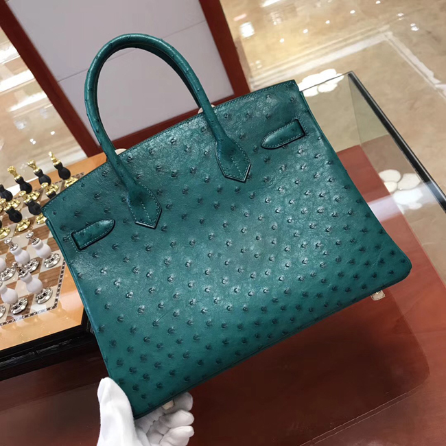 エルメス バーキン30 マラカイト オーストリッチ ゴールド金具