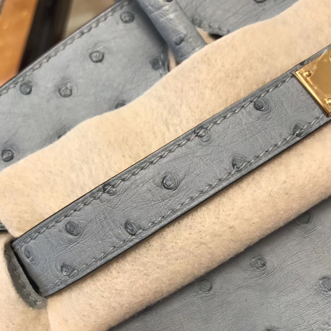 エルメス バーキン30 ブルーグラシエ オーストリッチ ゴールド金具