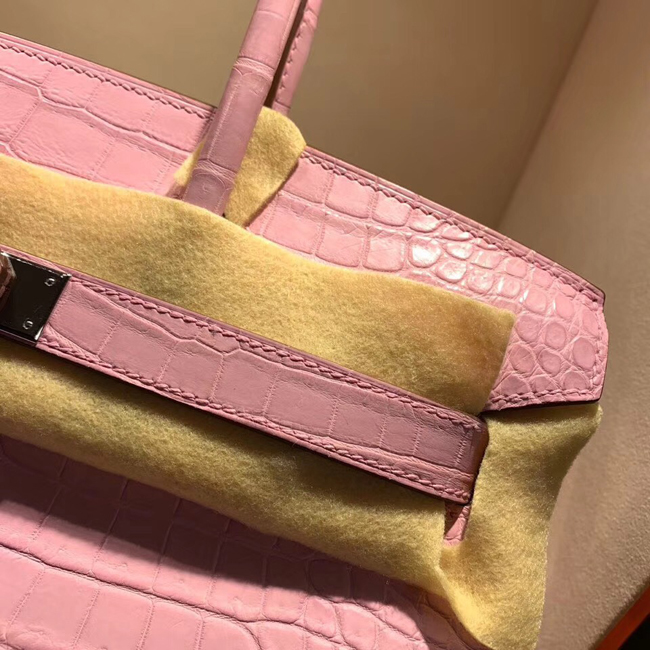 エルメス バーキン30 ピンク クロコダイル ニロティカスマット シルバー金具