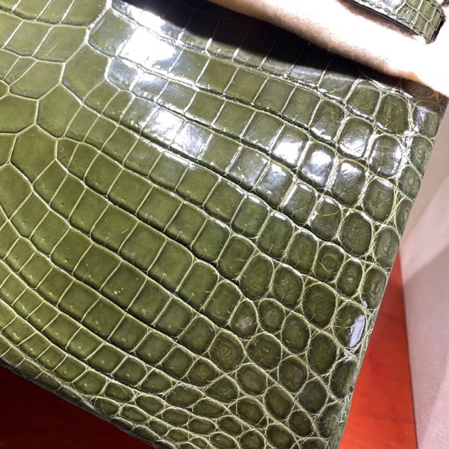 エルメス バーキン30 オリーブグリーン クロコダイル ニロティカス シルバー金具