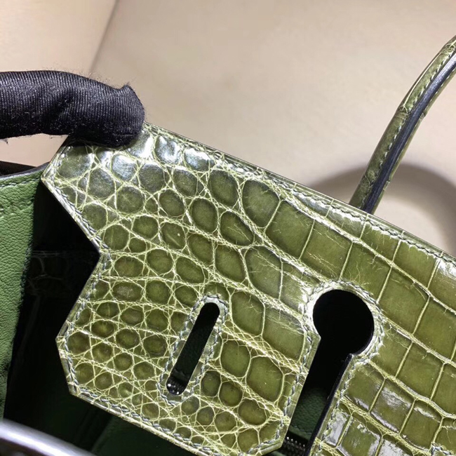 エルメス バーキン30 オリーブグリーン クロコダイル ニロティカス シルバー金具