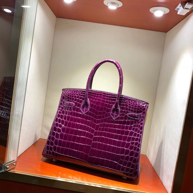 エルメス バーキン30 ヴィオレ クロコダイル ニロティカス ゴールド金具