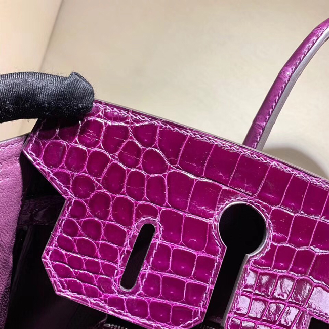 エルメス バーキン30 ヴィオレ クロコダイル ニロティカス シルバー金具